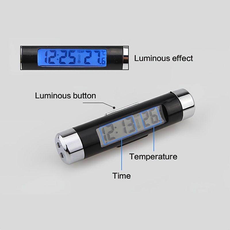 Reloj De Coche Termómetro Digital Temporizador 2 En - Temu