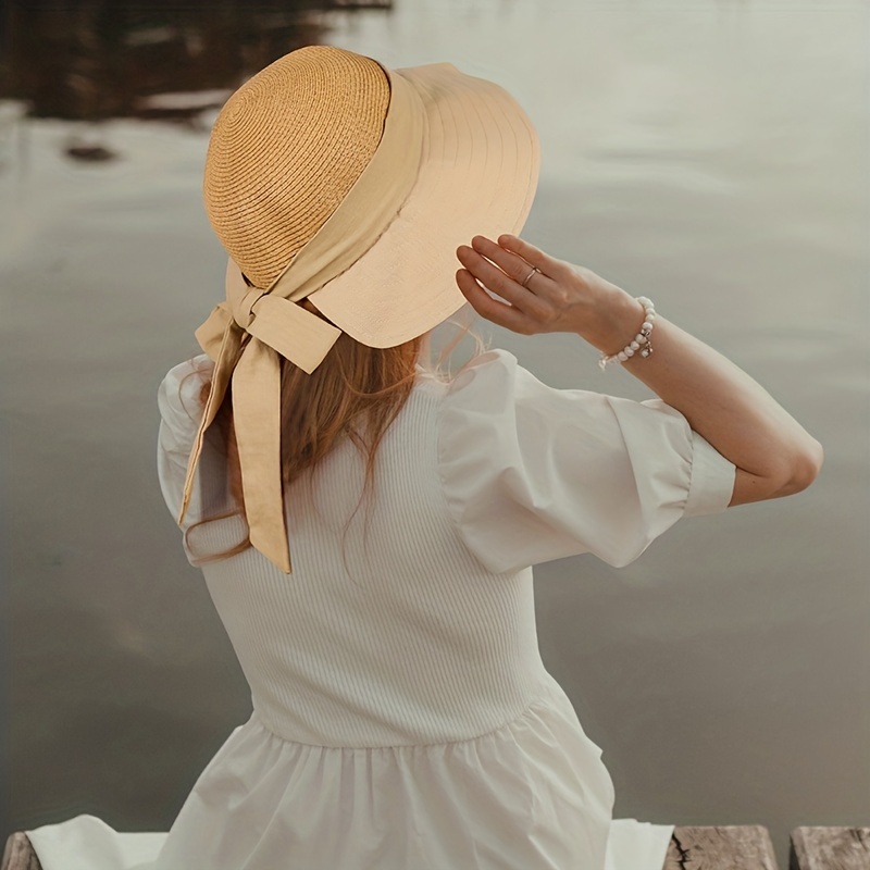 Bowknot Cotton Bucket Hat Hollow Breathable Travel Beach Sun Hats