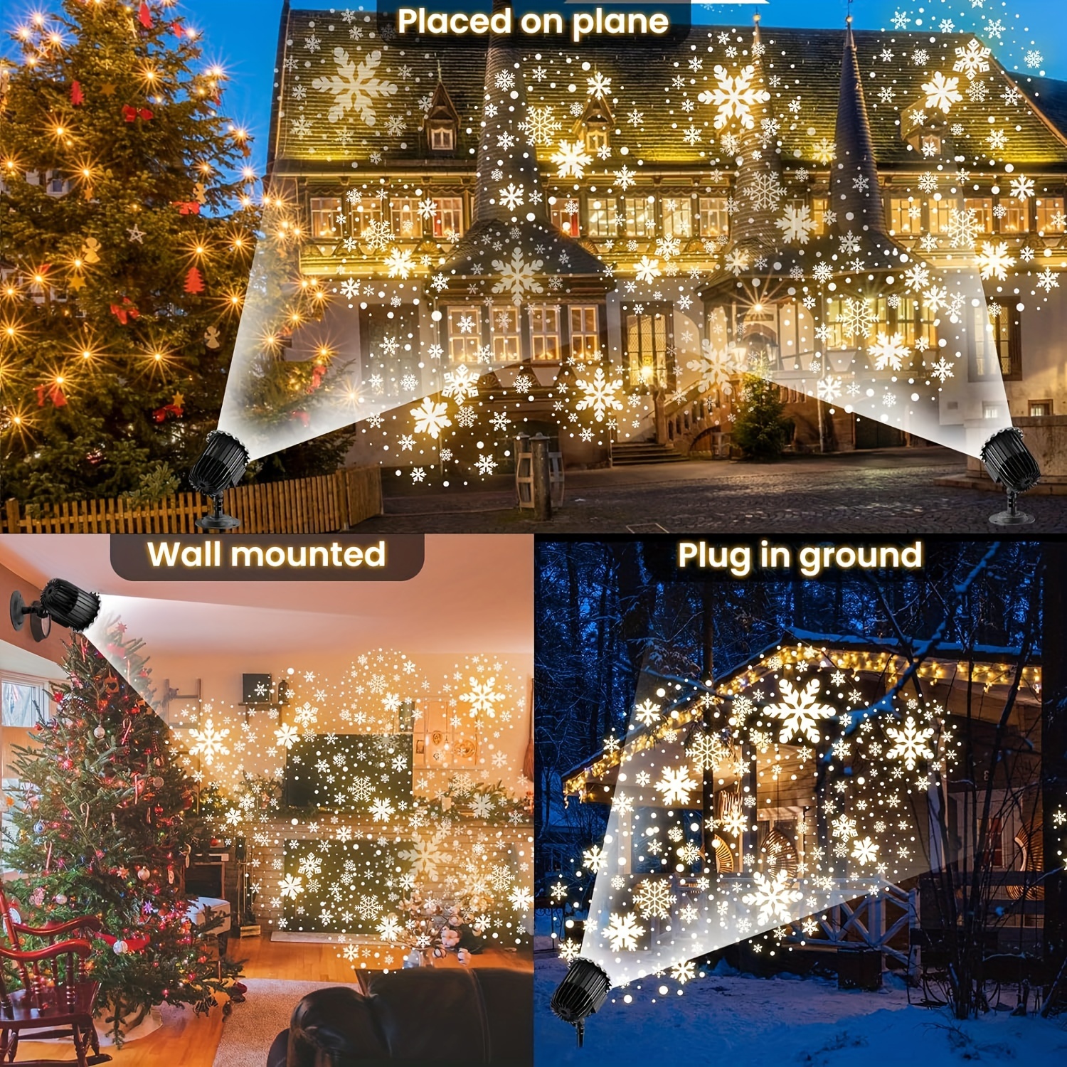 Christmas Snowflake Projector Light Led Light Outdoor - Temu