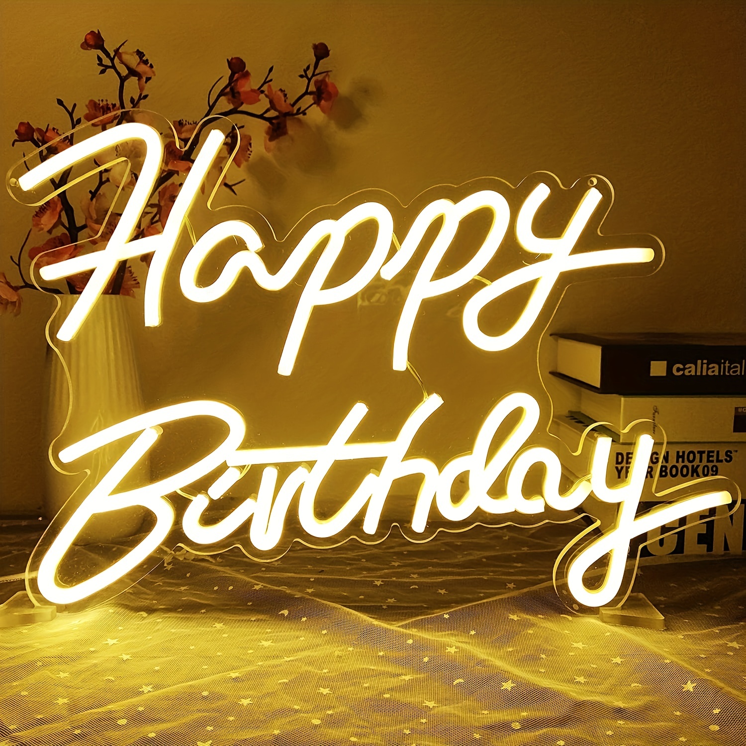 Happy Birthday Led Neon Sign Light Creative Birthday Cake - Temu