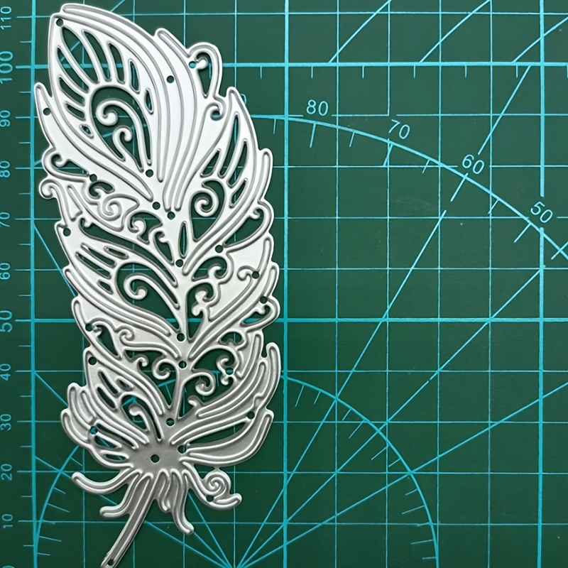 Feather Pattern Diy Cutting Dies For Card Making Embossed Temu