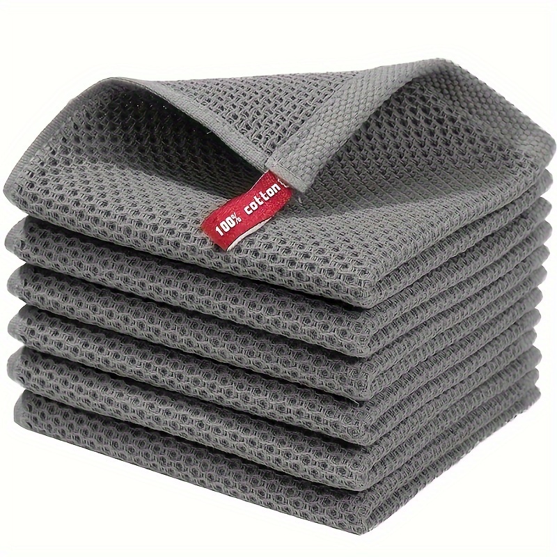 2 6 8pcs dish cloth waffle weave cotton dishcloths honeycomb kitchen towels absorbent quick dry tea towels multi purpose cleaning cloths for restaurant and home kitchen kitchen supplies