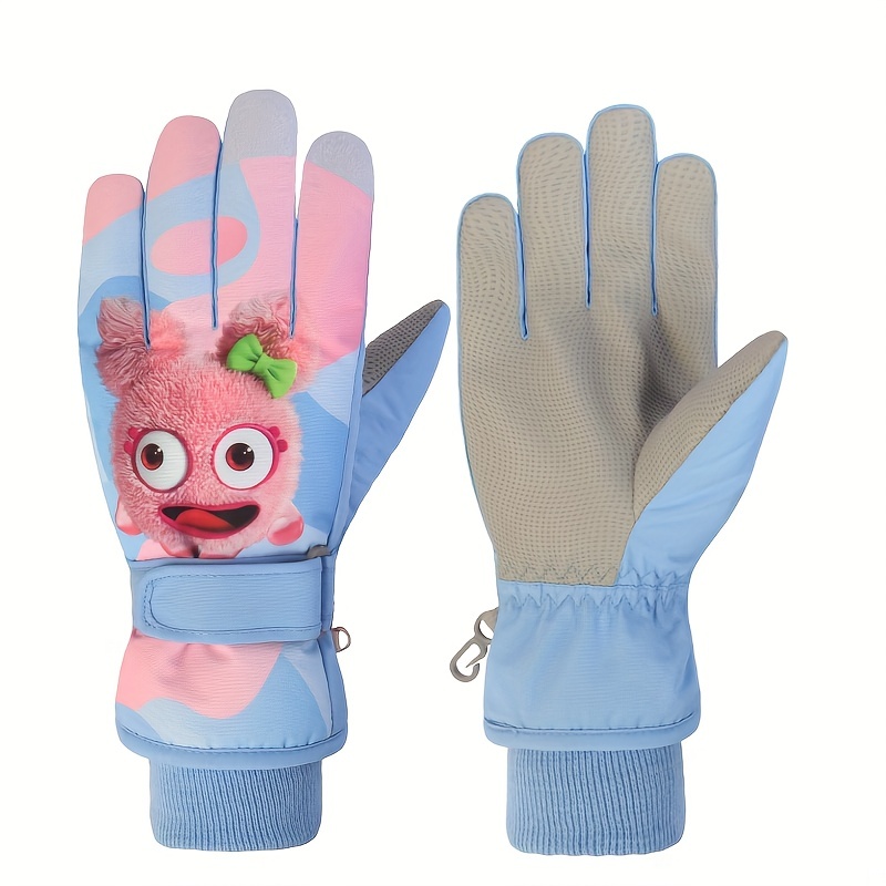 1 Par Guantes Esquí Niños, Guantes Gruesos, Cálidos, Prueba Viento,  Impermeables Resistentes Desgaste, 90 Días Protección Comprador