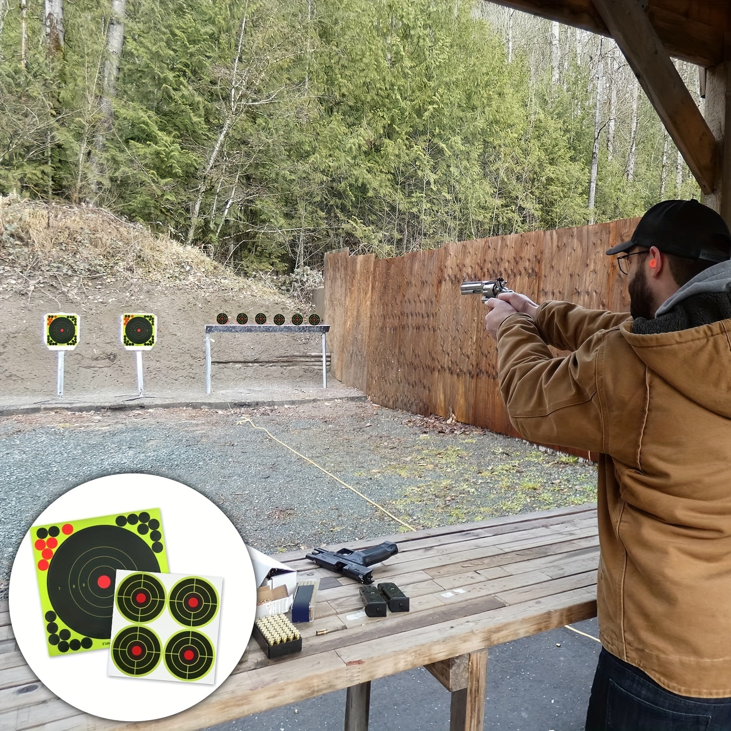 Shooting Targets With Reactive Self stick Splatter Paper For - Temu