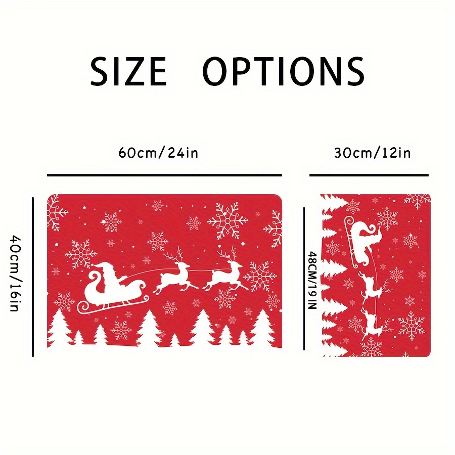 Great Choice Products Christmas Snowflakes On Red Dish Drying Mat