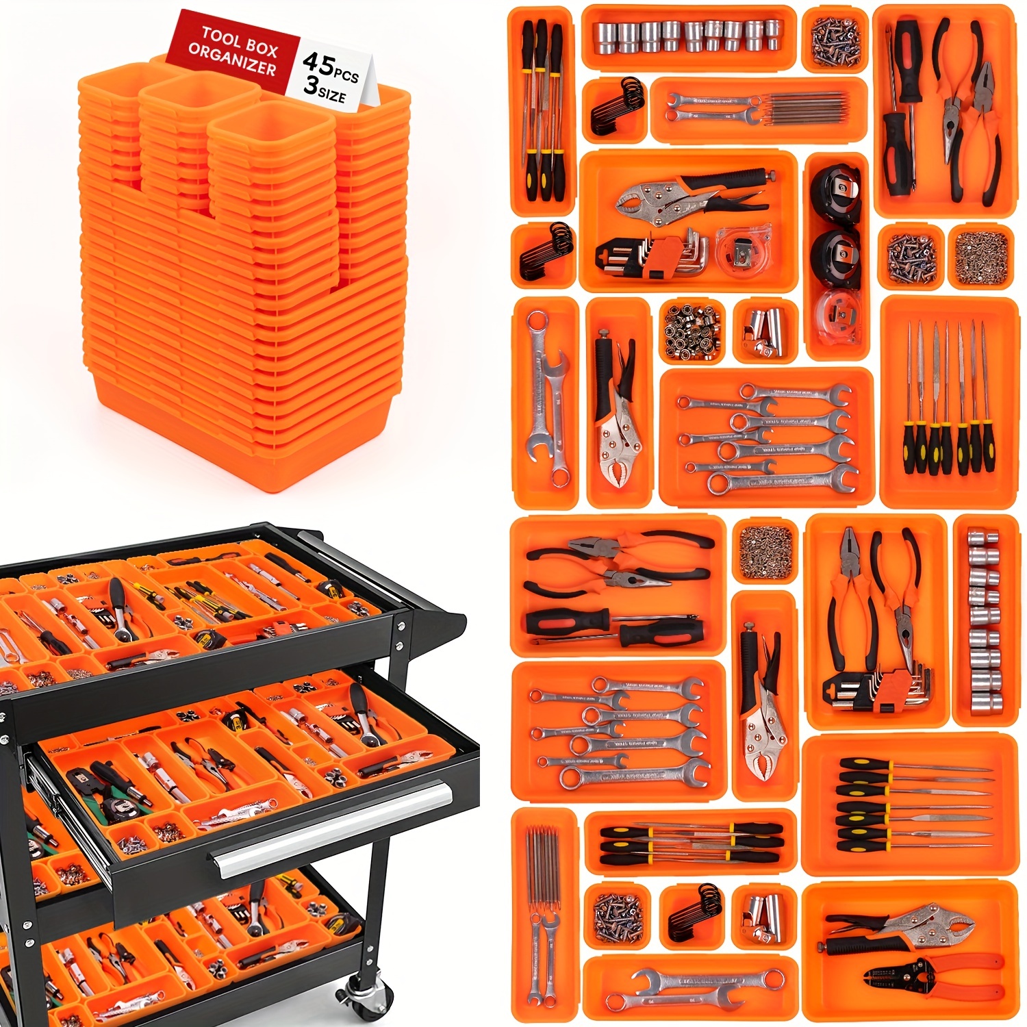 Orange Tool Organizer Box Tool Storage Trays Toolbox Drawer - Temu