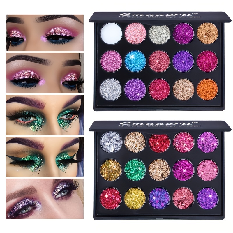 Glitter Eyeshadow Palette Color Pigment Shimmer Eye Shadow Sparkly Makeup US