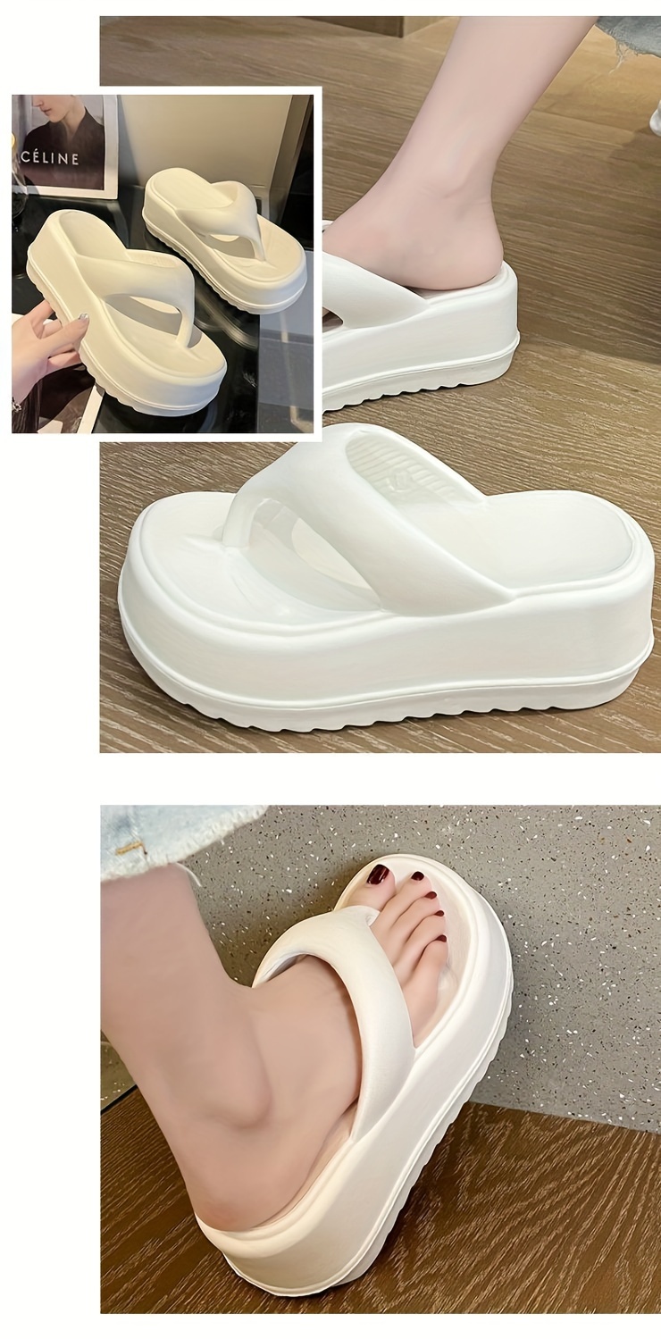   womens 7cm thick sole eva slide sandals open toe summer slippers with black white straps comfortable indoor outdoor use casual footwear   durable footwear Product details 5