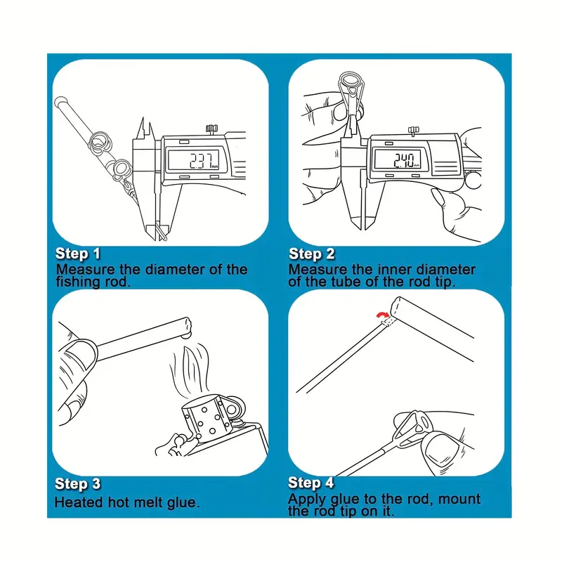 Repair Fishing Rod Durable Tip Repair Kit Black Stainless - Temu