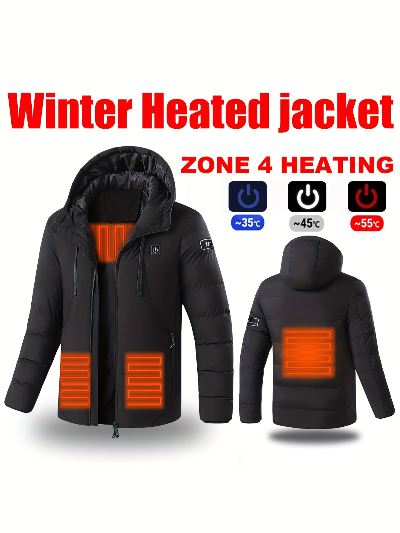 Veste chauffante polaire, veste chauffante USB coupe-vent vestes  chauffantes électriques, manteau chauffant électrique en fibre de  polyester, vestes
