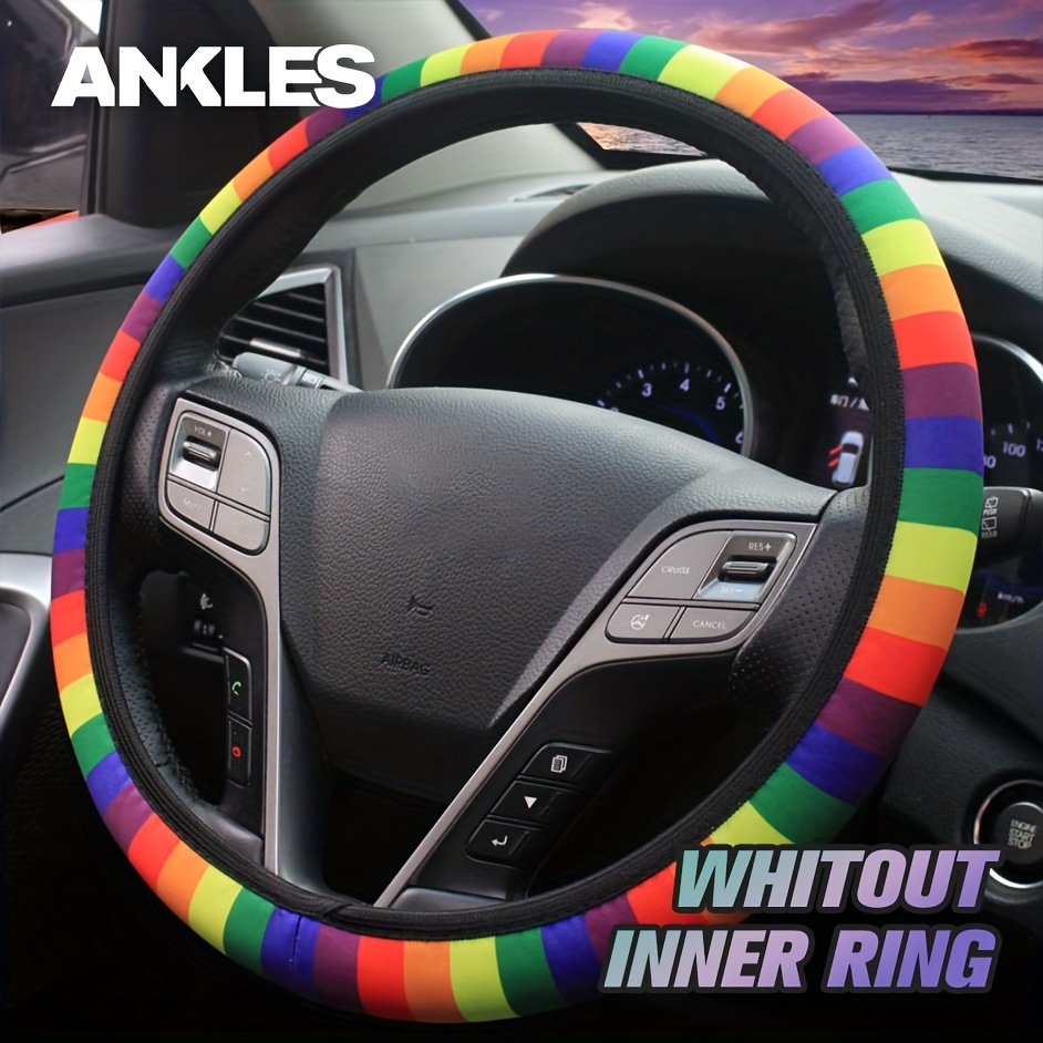 Colorful Rainbow Steering Wheel Cover Car Accessories Cute for