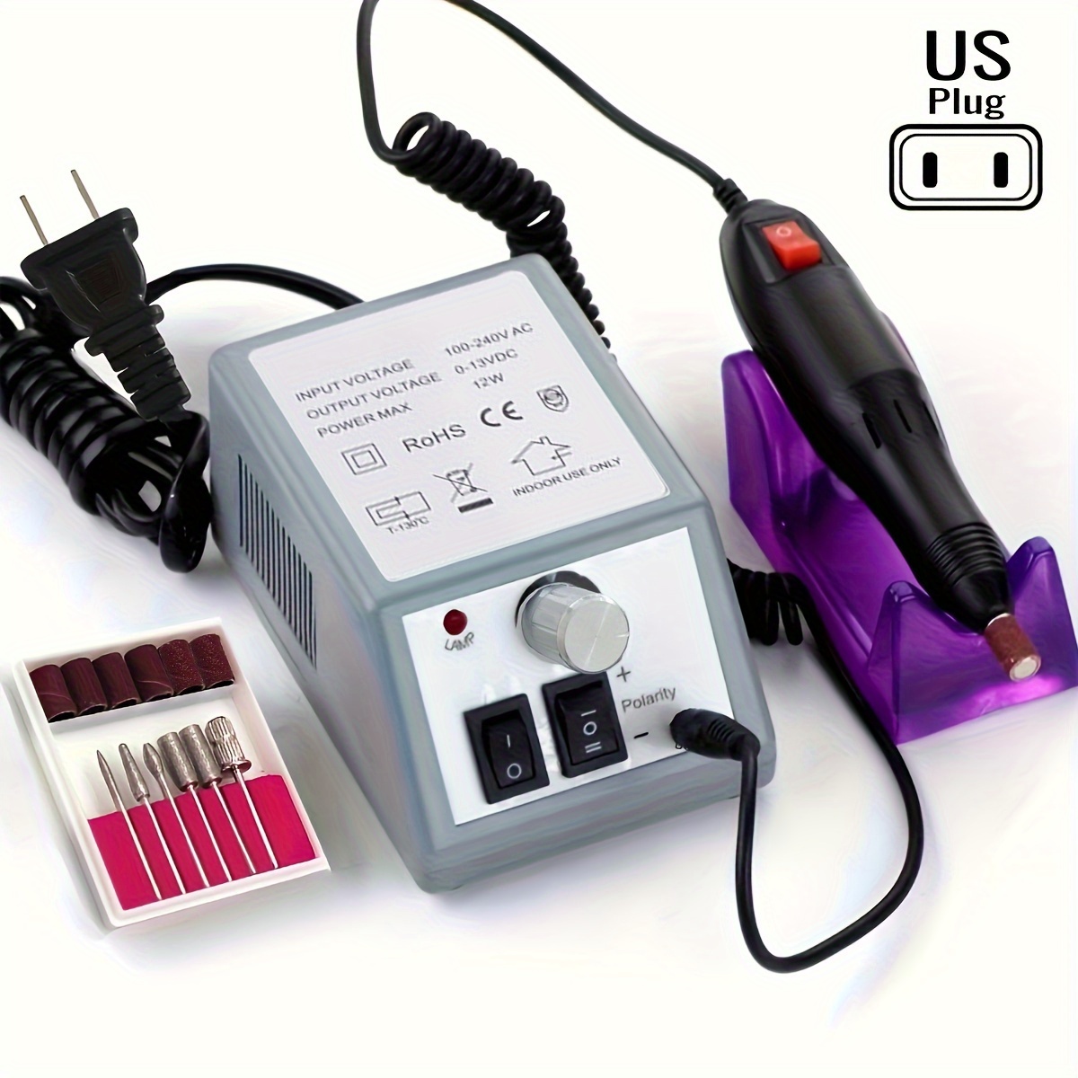 20000RPM Pro Manicure Tool Pedicure Electric Drill File Nail Art Machine 4  Plug 