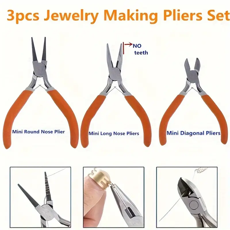 Diy Jewelry Making Pliers Set Needle Nose Pliers Round Nose - Temu