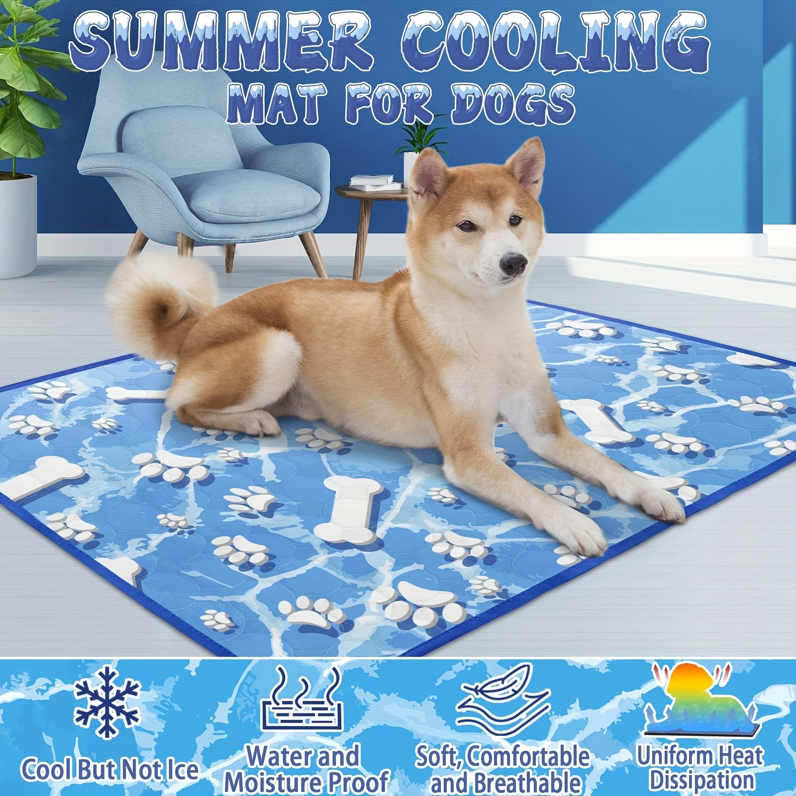 1pc Summer Ice Pad, Breathable And Cooling Seat Cushion, Can Be Used As  Office Chair Or Pet Cooling Mat