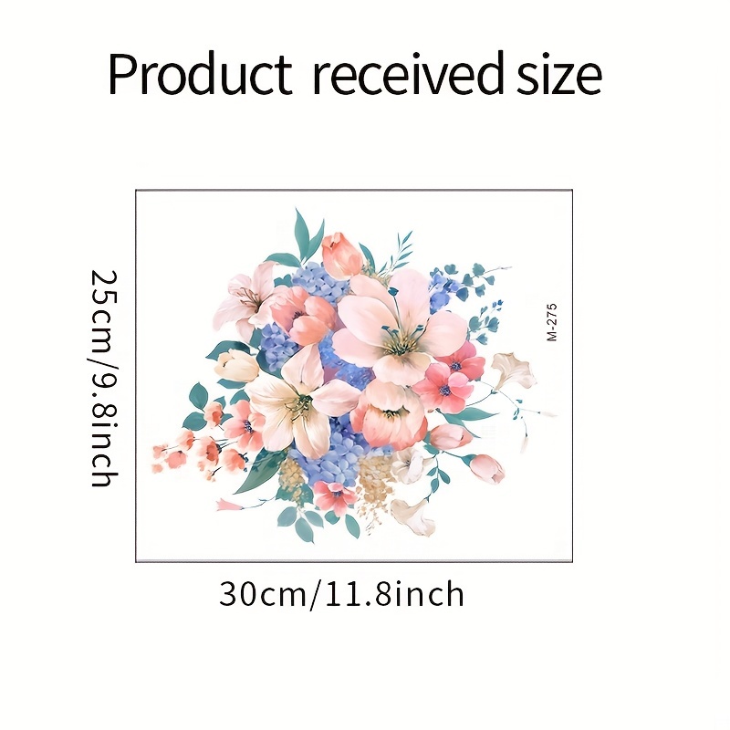 Flower Bird Pattern Toilet Lid Decal Self Adhesive Sticker