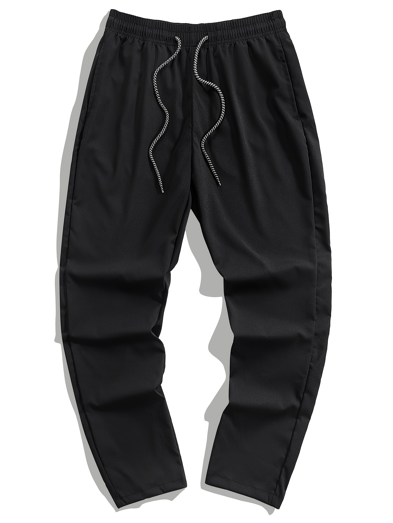 Solid Color Fleece Casual Sweatpants Elastic Waist Jogger - Temu