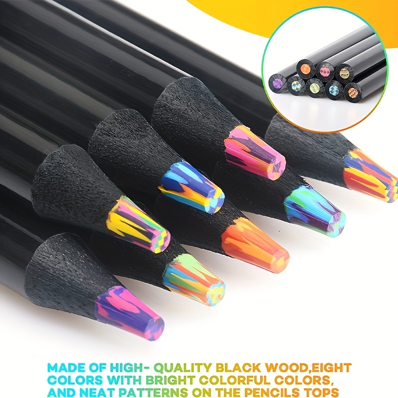 8 Colors Rainbow Pencils, Jumbo Coloring Pencils For Adults, Multi-colored  Pencils For Art, Drawing, Coloring, Sketching Christmas, Halloween,  Thanksgiving Day - Temu