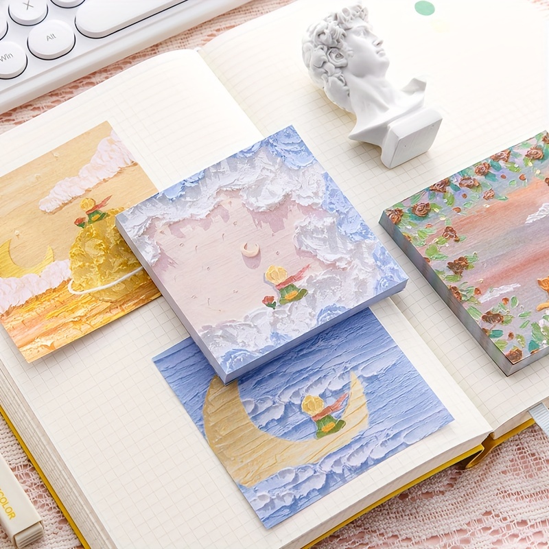 80 Fogli Serie Di Piccolo Principe Cartone Note Adesive Stile Creativo  Pittura Ad Olio Memo Carta