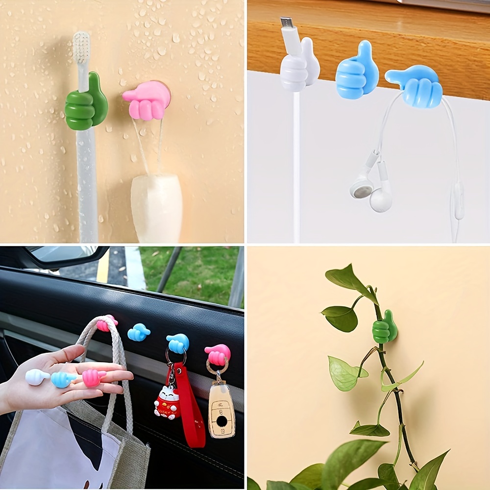 Multifunctional Clip Holder Thumb Hooks Wire Organizer Wall Hooks