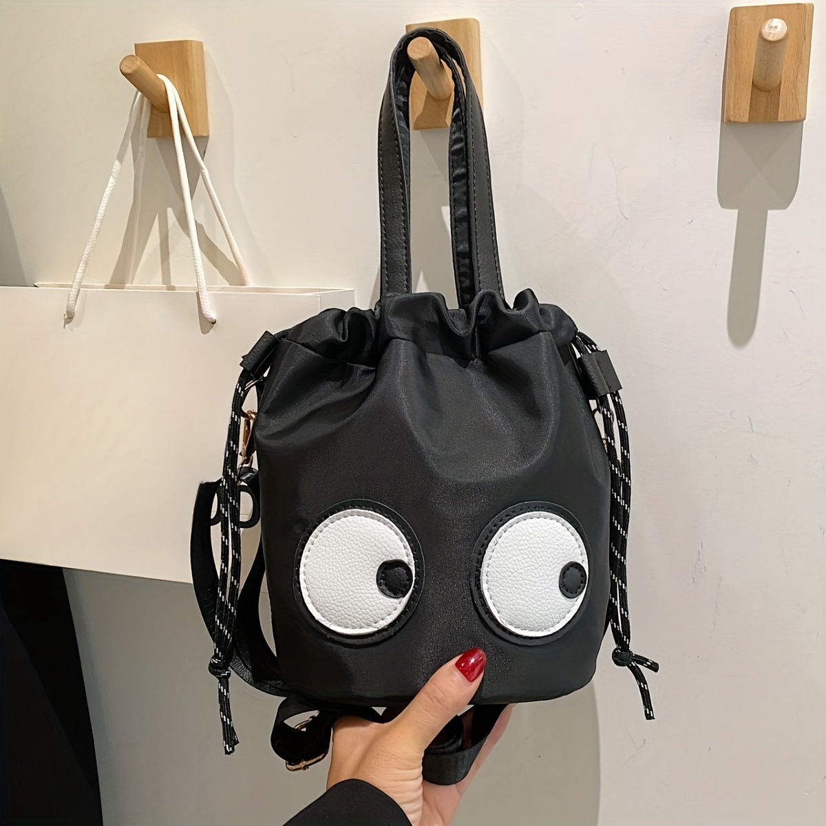 Cute Cartoon Print Soft PU Leather Casual Versatile Wide Strap Lightweight Chest  Bag