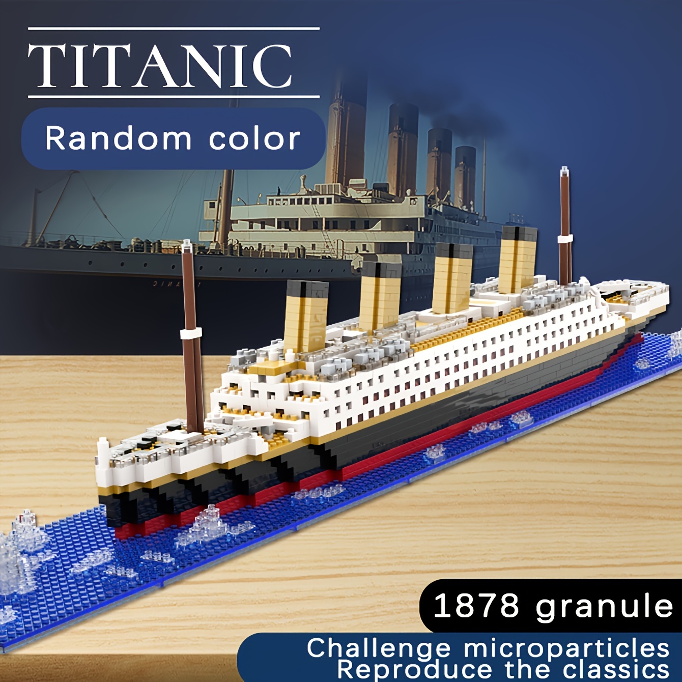 Titanic Ship Model Building Block Set, DIY Nano Micro Building Blocks Toys  ,Educational Toy, Gift for Adults and Children(1860 pcs) 