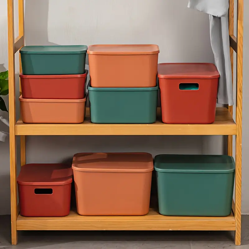 Solid Color Storage Box Simple Storage Bin /without Lid - Temu Canada