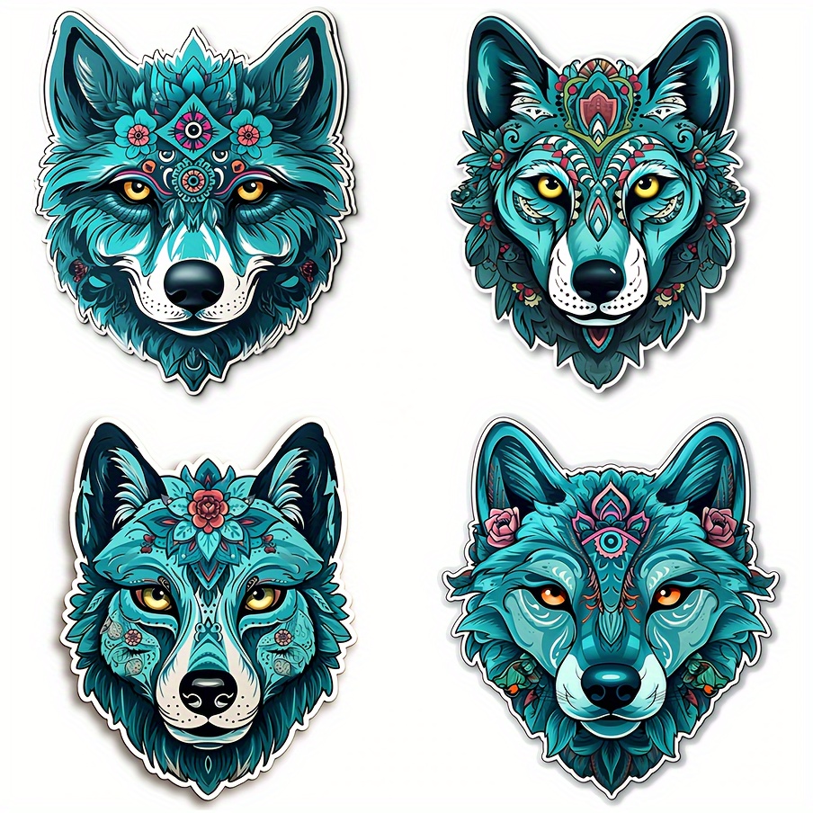 Wolf Stickers Wolf Graphic Decal Sticker For Laptop Phone - Temu