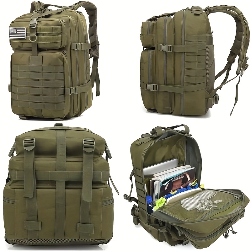 Large Capacity Tactical Backpack With Molle Straps For - Temu