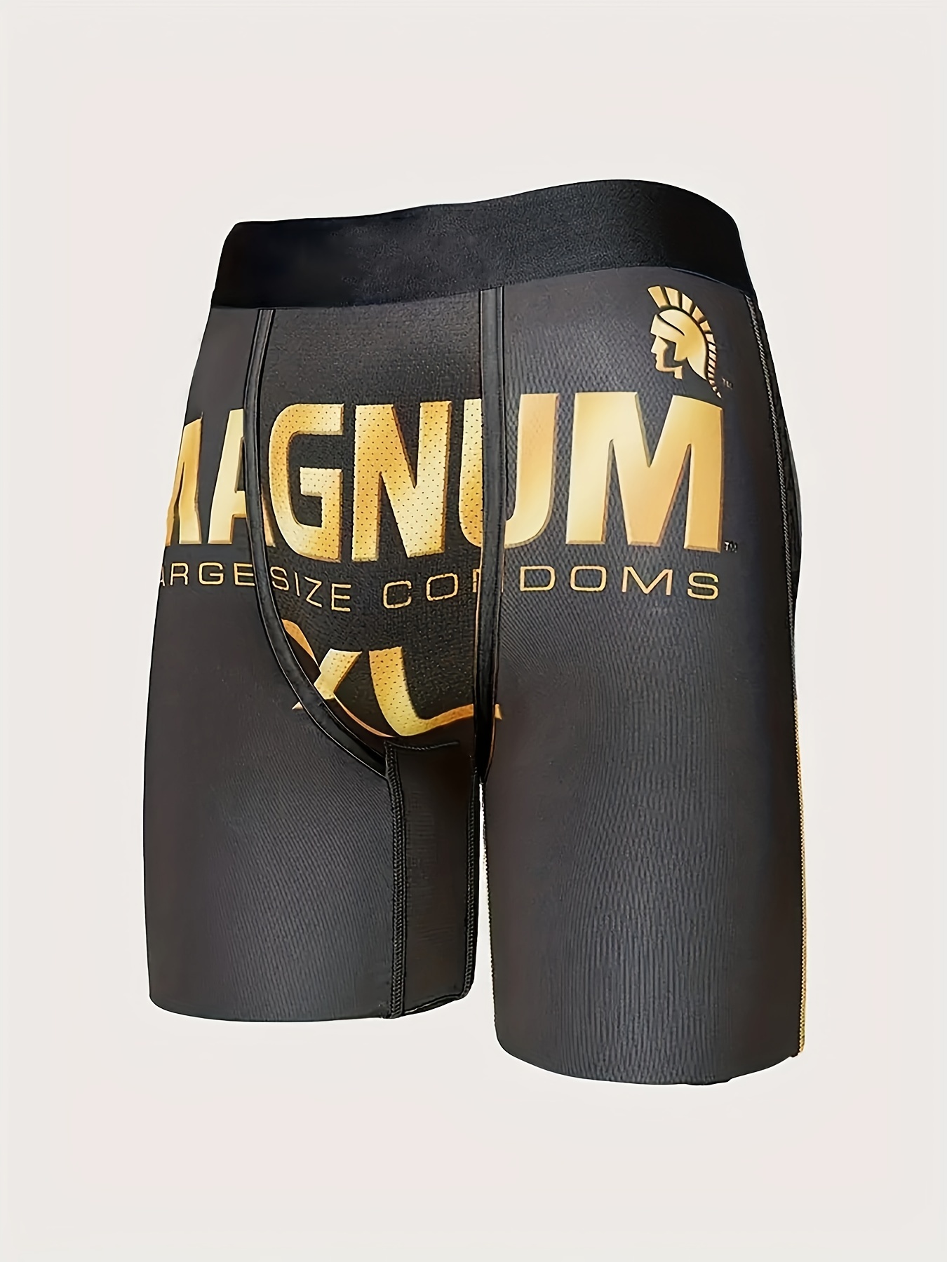 Men's Wolf 3d Pattern Print Long Boxer Shorts Breathable - Temu