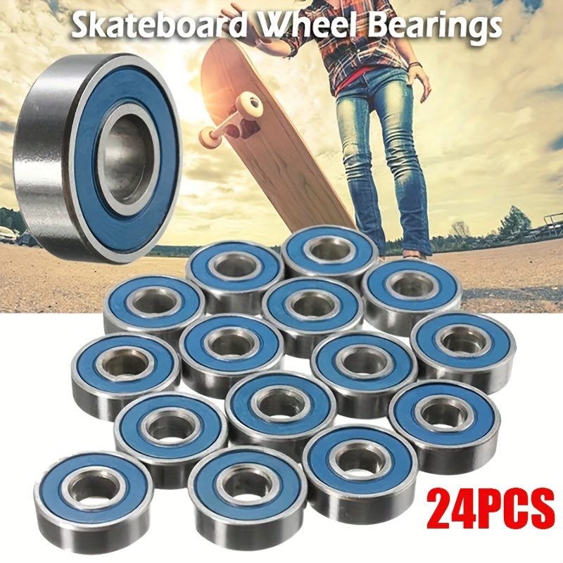 

6/12/24pcs Durable Carbon Steel Ball Bearings For Skateboards, Longboards, Inline Skates, Roller Skates, Spinners