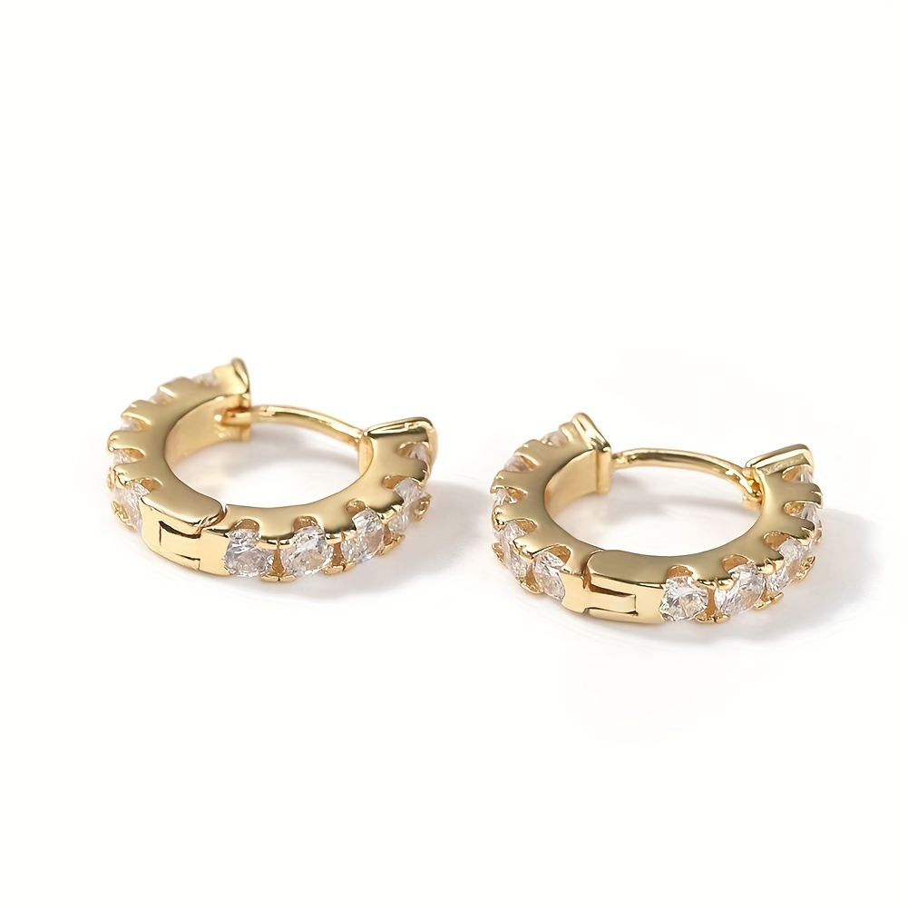 Simple Hip hop Men's Cubic Zirconia Hoop Earrings - Temu Norway