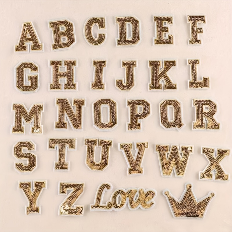 Fashion Sequin English Love Letter Towel Embroidery Applique - Temu