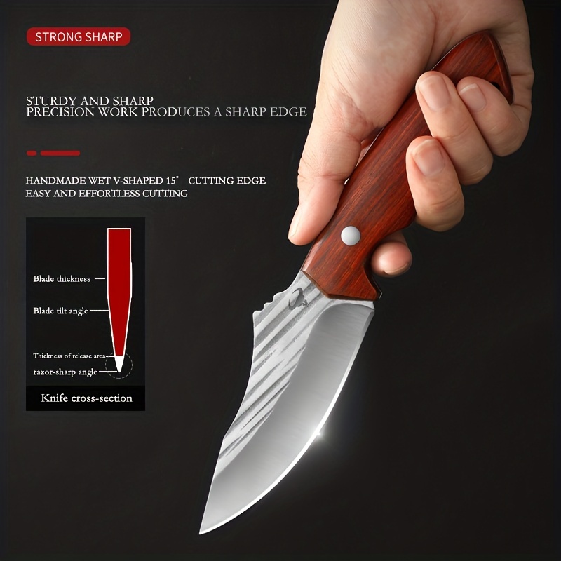 Mongolian Meat Knife With Knife Cover Portable Kitchen Knife - Temu