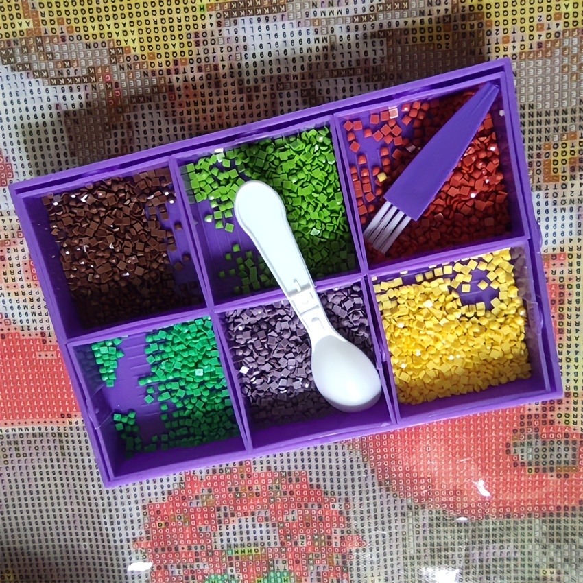 Purple Diy Diamond Painting Beads Sorting Trays Diamond - Temu