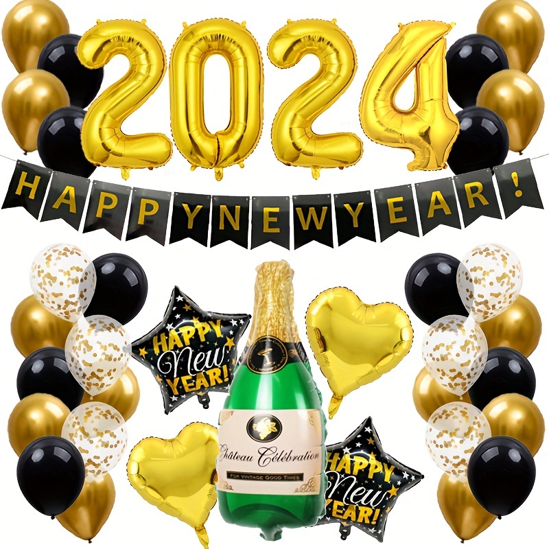 Décorations du Nouvel An Arche en ballon doré 2024 Ballons du