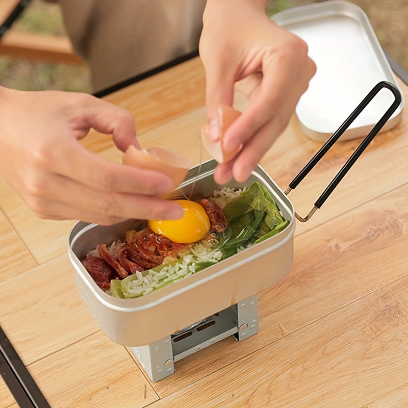 Aluminum Lunch Box With Handle, Rectangular Lunch Containers For Outdoor  Camping Travel - Temu