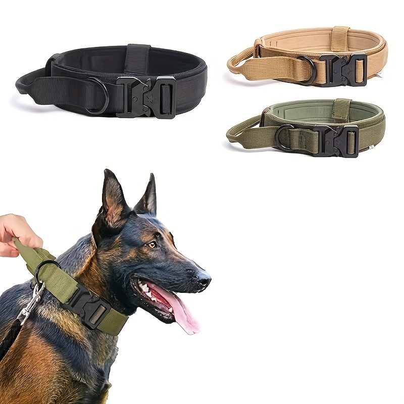 Acheter Collier de chien réglable d'entraînement militaire colliers de chien  en nylon durables avec poignée de contrôle collier tactique de boucle en  métal pour chiens de taille moyenne et grande Labrador