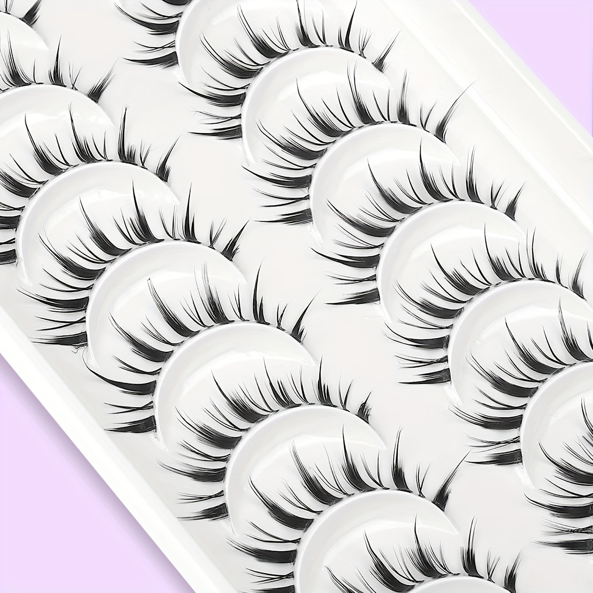 Manga Lashes Pointed Cat Eye Lashes, Natural Look Anime False Eyelashes  Individual Wispy Korean Makeup Eyelashes Clusters, Asian Chinese Japanese Fake  Eyelashes - Temu