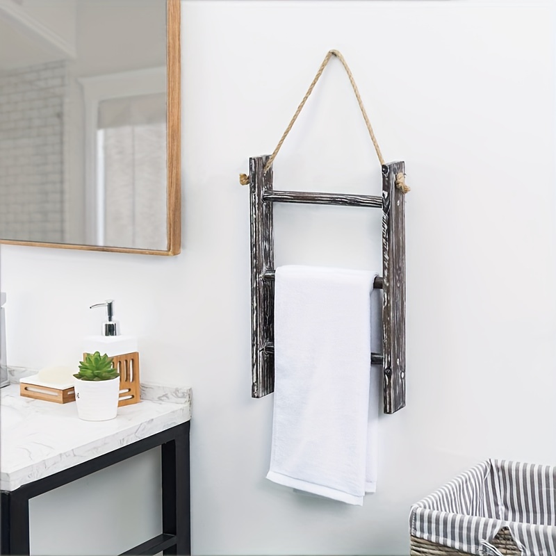 Wall Mounted Wooden Coat Rack Bathroom Towel Hooks Rack - Temu