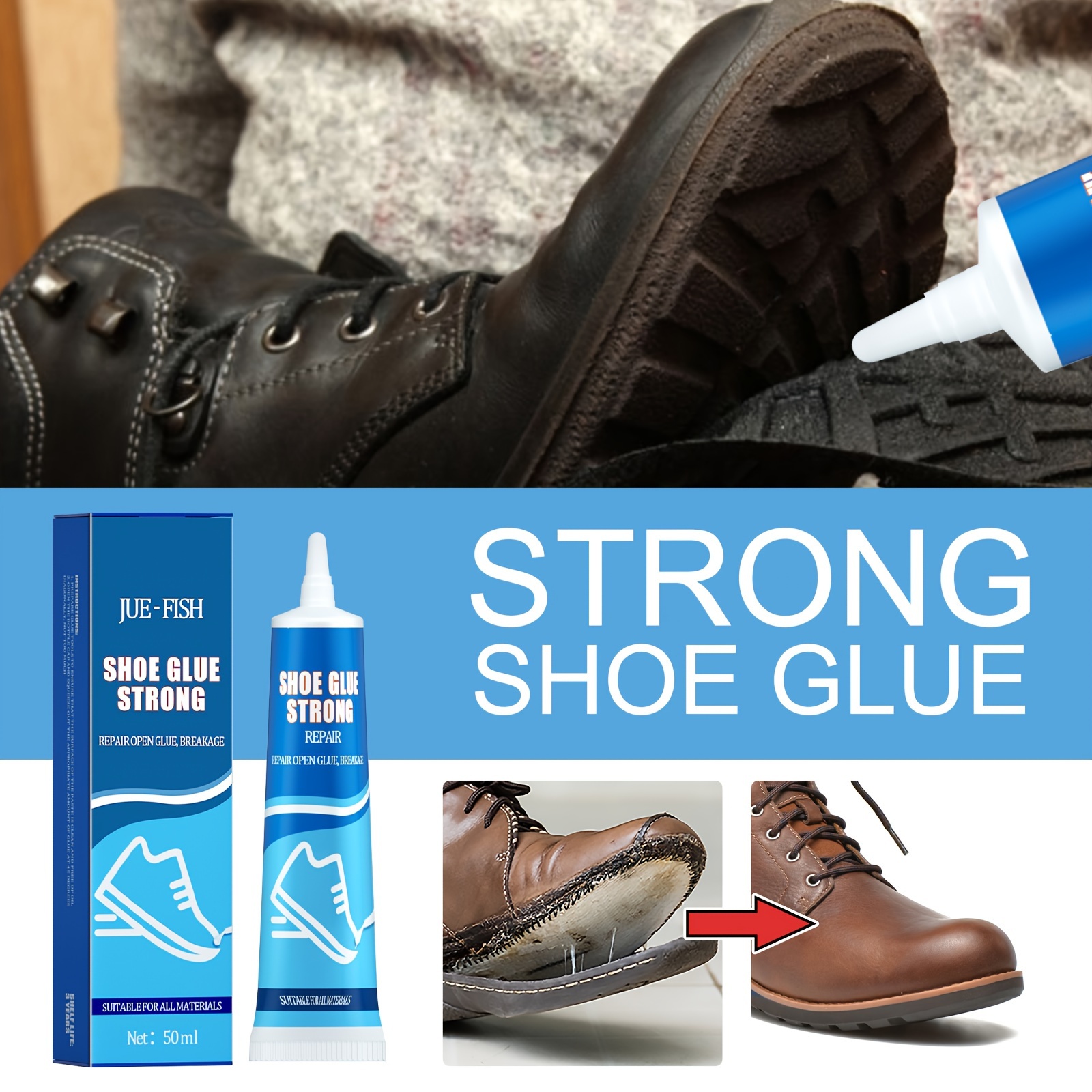 1pc 1.69oz Waterproof Shoe Glue Strong Repair Shoe Glue For