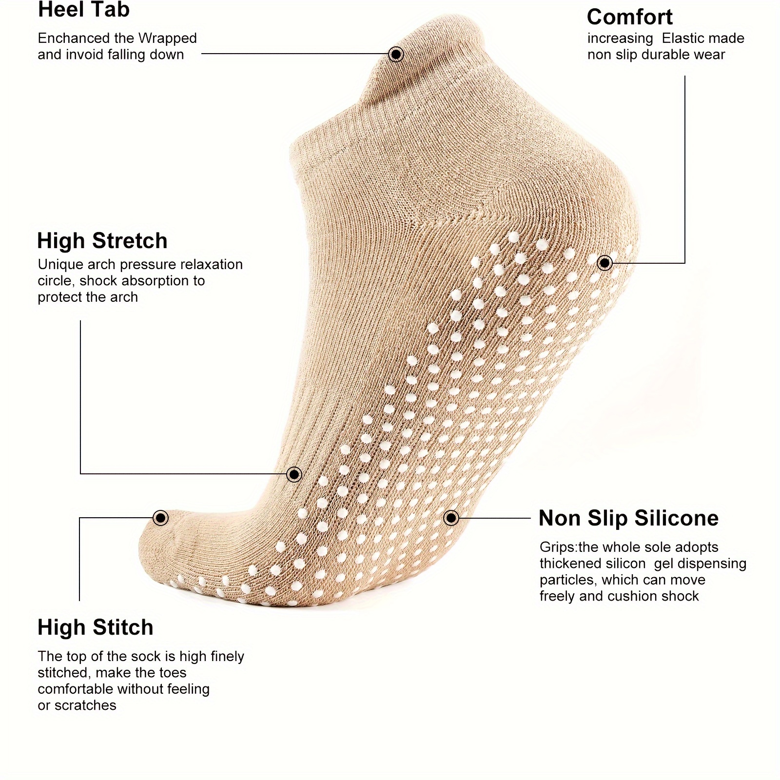 Non Slip Pilates Yoga Grip Socks Grip Socks Women Pregnancy - Temu