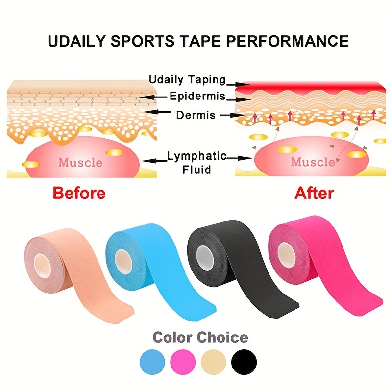 Football Sports Muscle Tape Kinesiology Athletic Tape Cotton Elasticity  Relieve Knee Muscle Pain Support for Gym Fitness Bandage