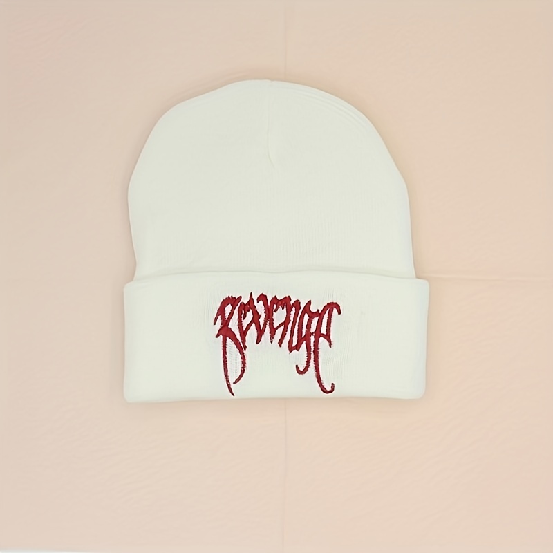 Letter Embroidery Wool Beanie Hooligan Knitted Hat