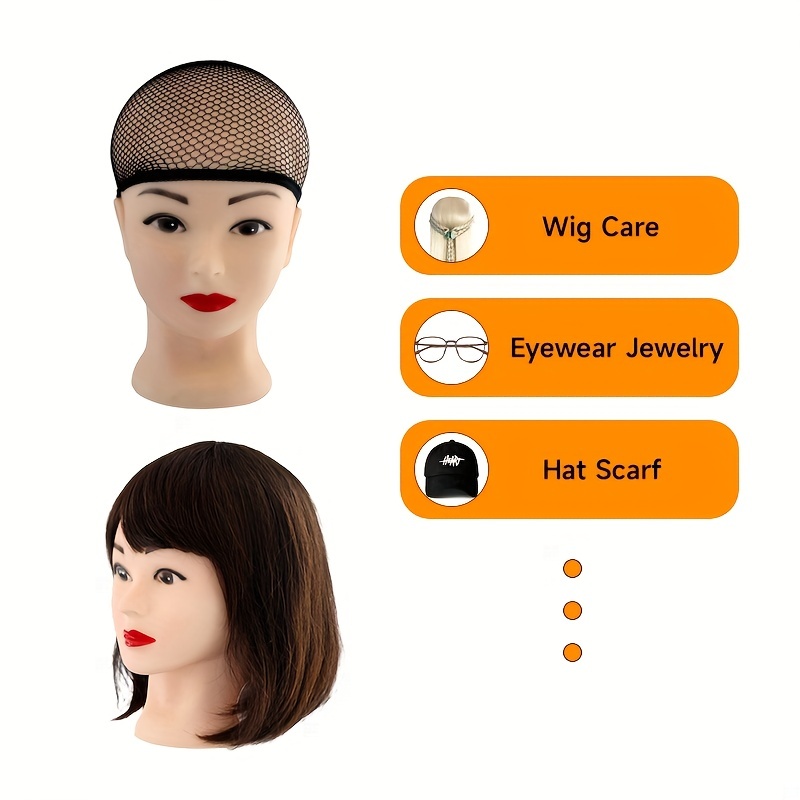 Lurrose Wig Head Mannequin PVC Wig Stand Bald Mannequin Head Eyeglasses Hat  Display Model Female Cosmetology Head Makeup Doll Head for Wigs Making