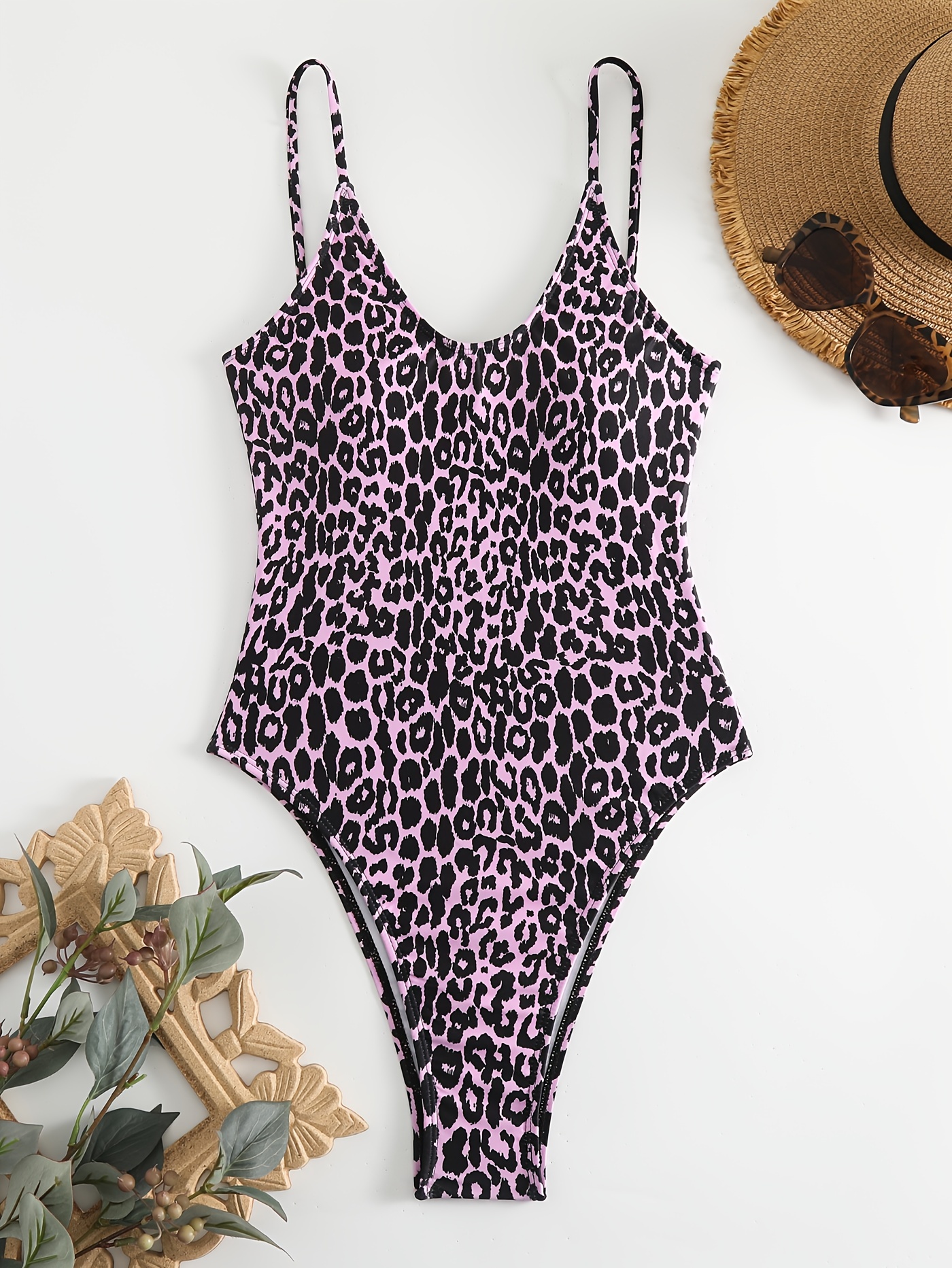 Leopard Print Sexy One Piece Womens Swimwear - Temu