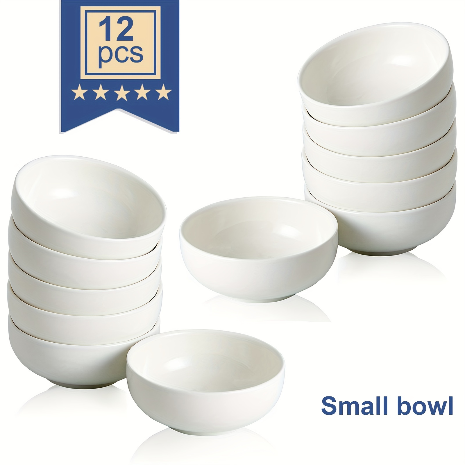 Porcelain Bowl Set Small White Dessert Bowls Cereal Bowls - Temu