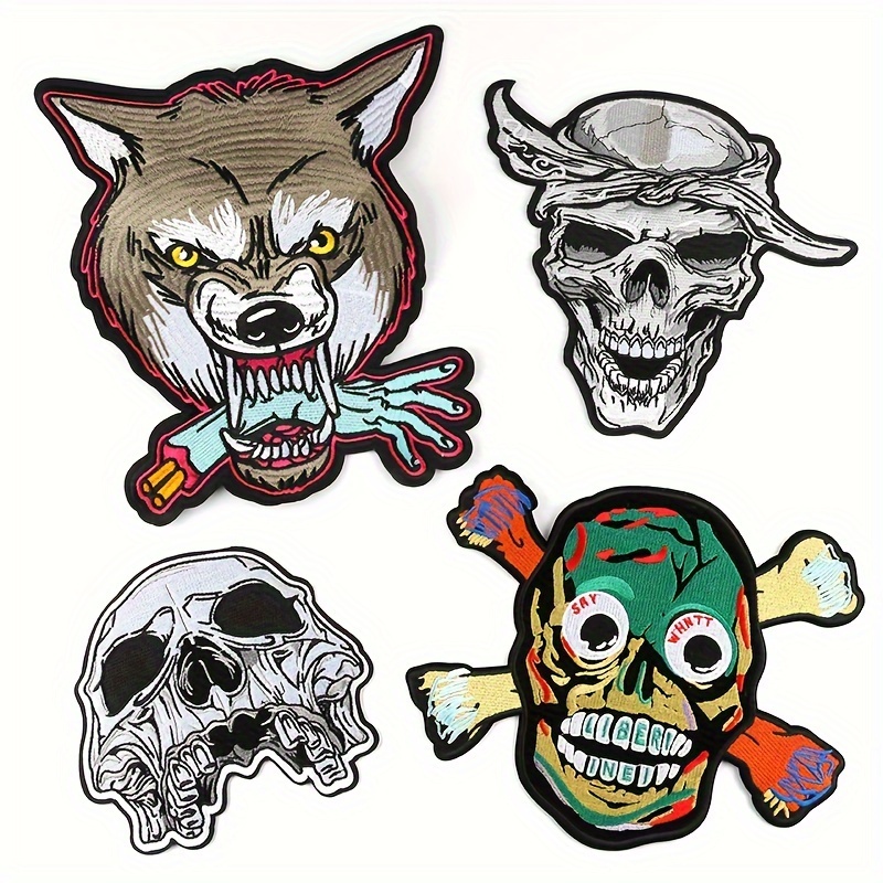 Embroidery Label Embroidery Stickers Skull Ghost Clothing - Temu