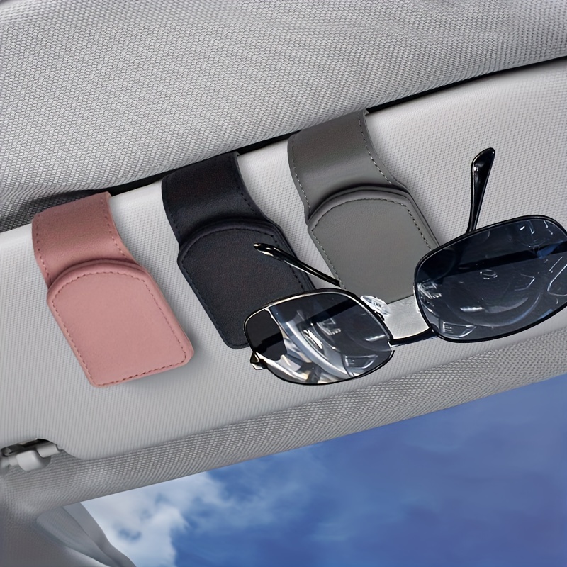 Sonnenbrillenhalter für Auto Sonnenblende, Magnetische Lederbrille Brille  Brille Aufhänger Clip für Auto