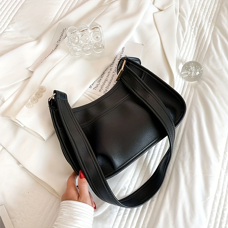 Mini Versatile Crescent Bag, Simple Casual Solid Color Pu Leather Shoulder  Bag, Women's Fashion Korean Style Underarm Bag & Purse - Temu Austria
