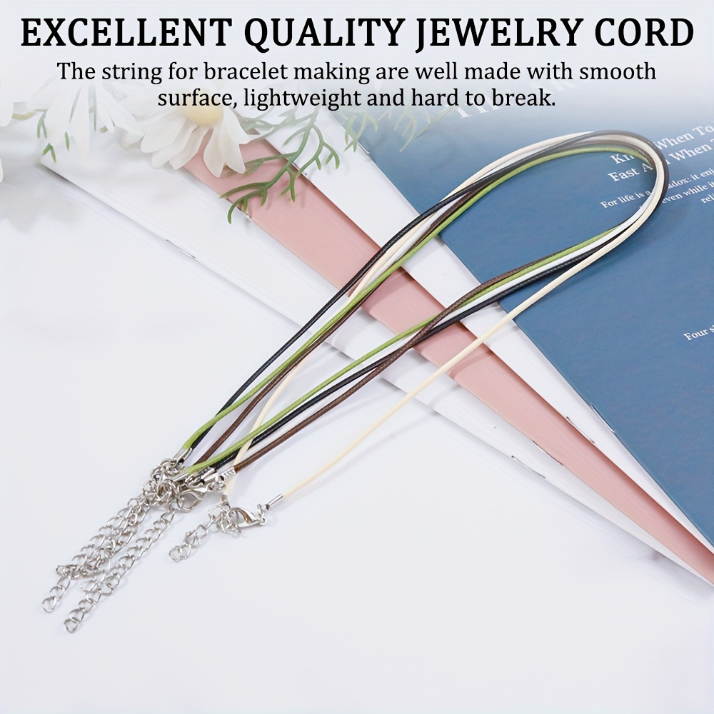 48 PCS Waxed Necklace Cord, 6 Assorted Colors Necklace Rope